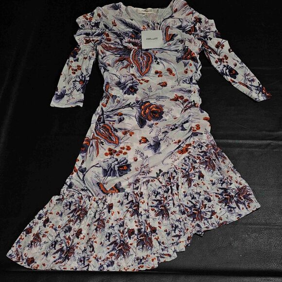 Diane Von Furstenberg Dresses & Skirts - NWT Diane Von Furstenberg Toile‎ Bouquet Ivory Multi Lila Dress Large